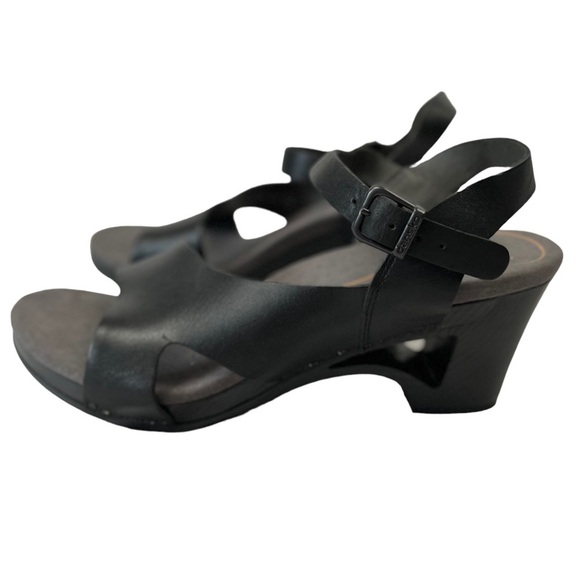 Dansko Black Wedge Sandals - Picture 4 of 10